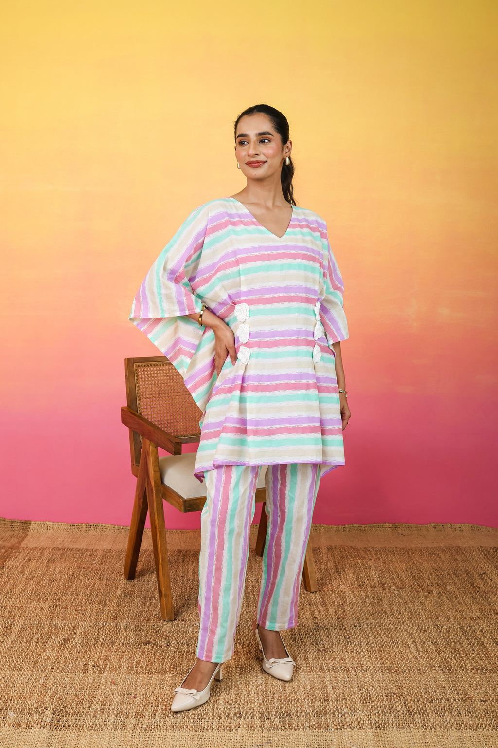 Satrangi Kaftaan Co-ord Set