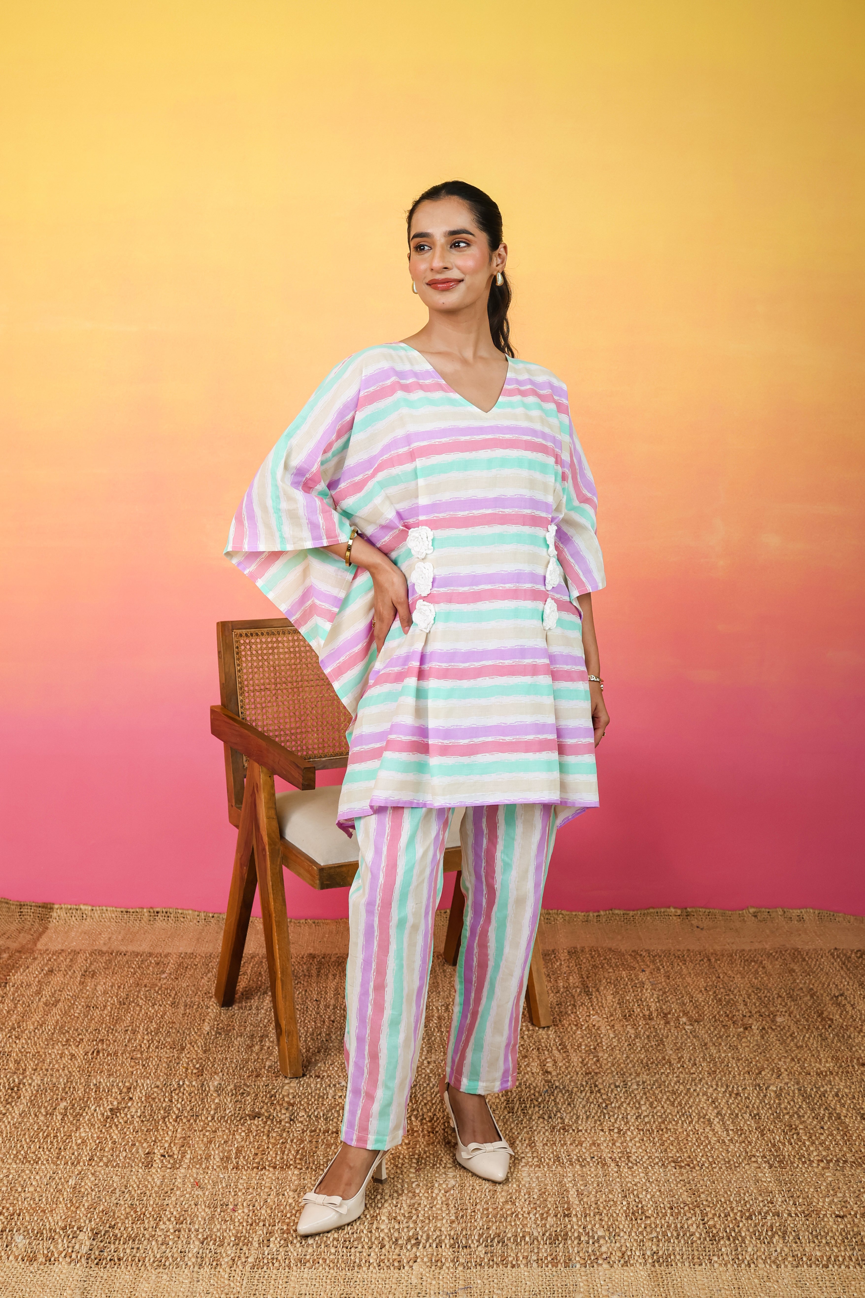 Satrangi Kaftaan Co-ord Set