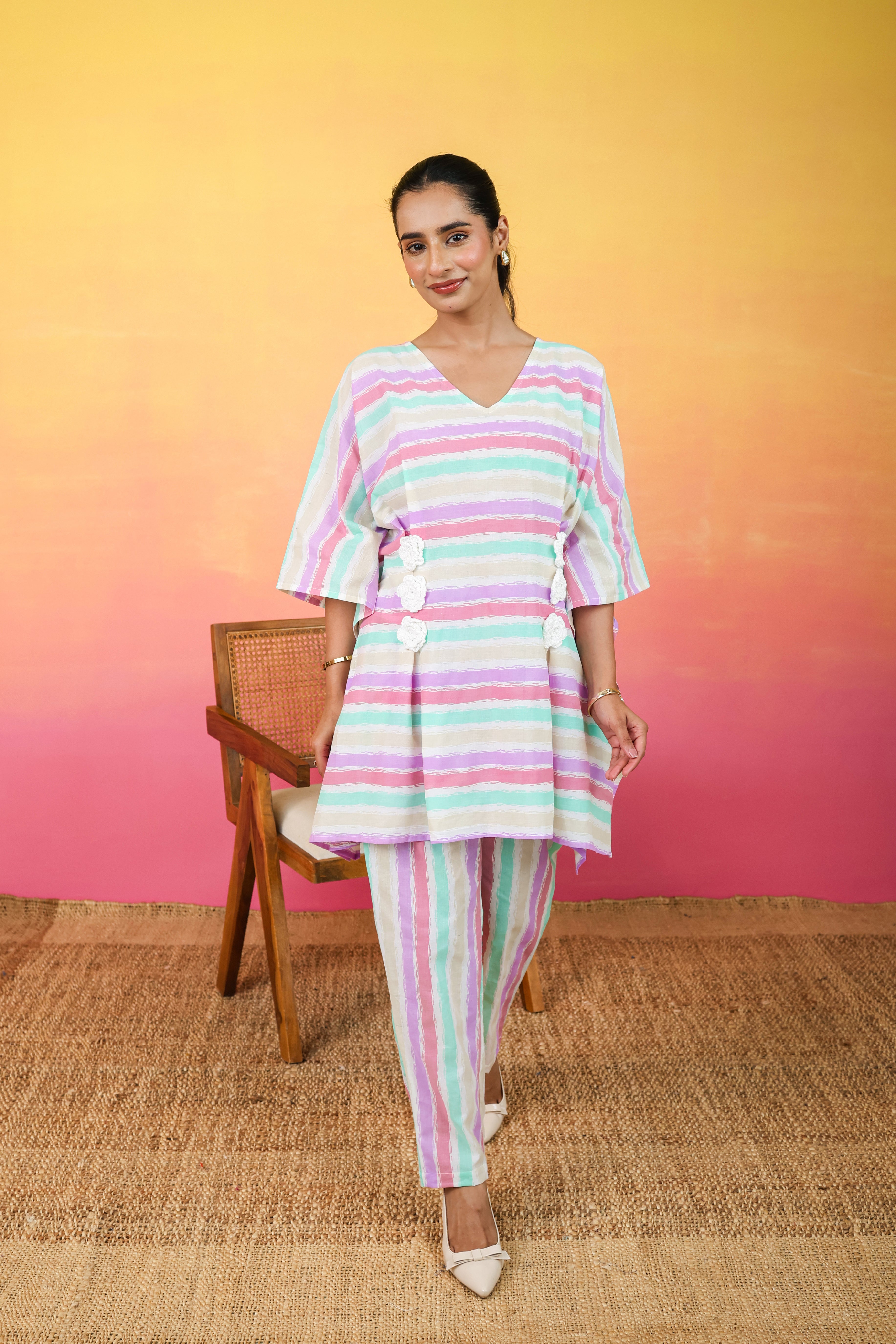 Satrangi Kaftaan Co-ord Set