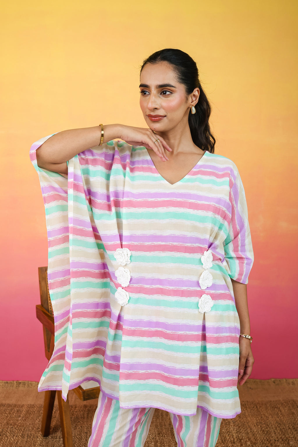Satrangi Kaftaan Co-ord Set