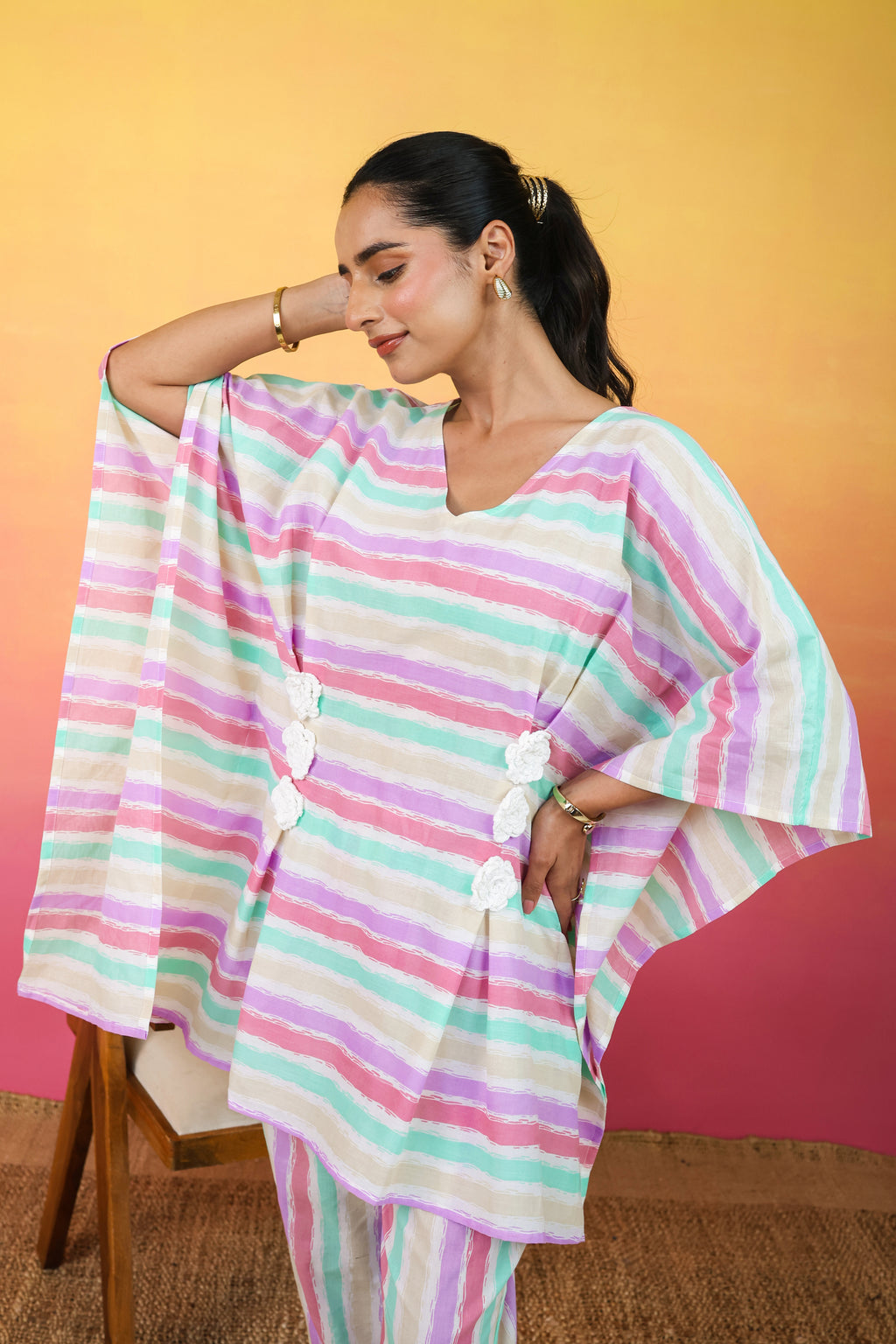 Satrangi Kaftaan Co-ord Set